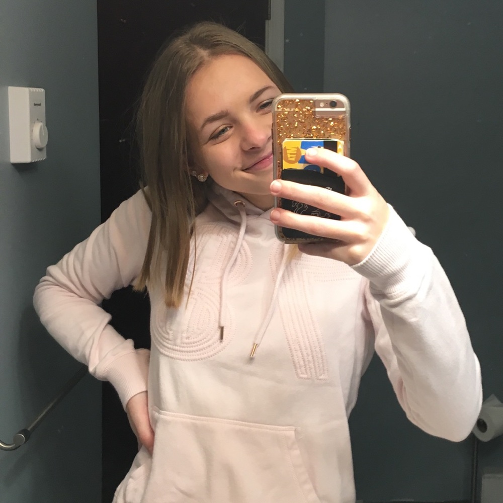 light pink h&m crop hoodie